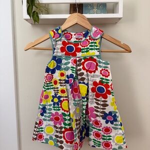 Mini Baby Boden Multicolor Floral Corduroy Dress